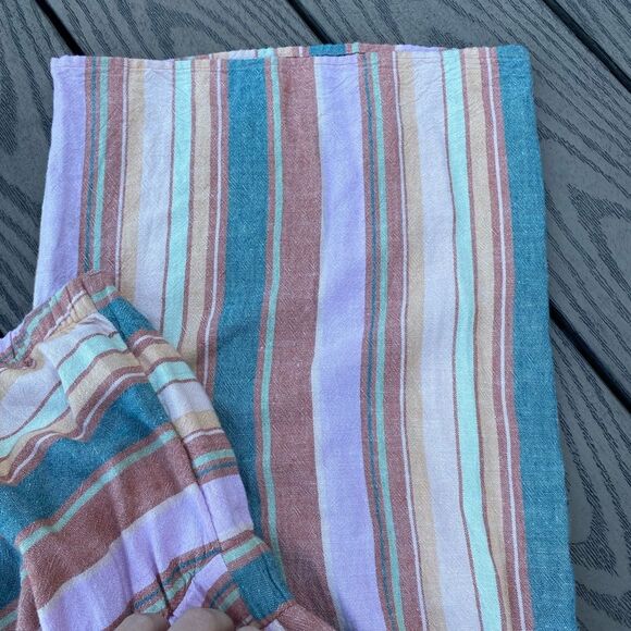 American Eagle size extra small linen blend striped jumper wide leg full length - Picture 4 of 8
